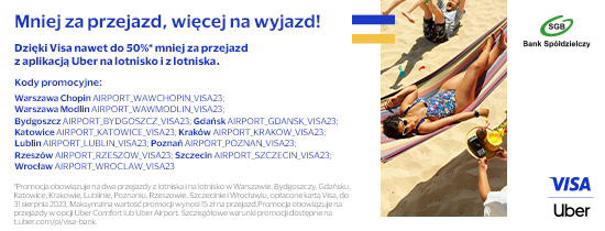 Tańszy przejazd Uberem na lotnisko – dzięki Visa!